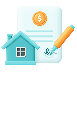 Home loan 3D illustration
