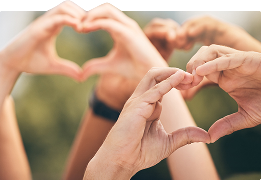 hands making hearts