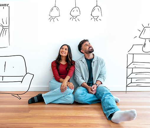 Couple dreaming of home possibilities