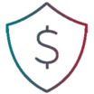Safety shield with dollar symbol