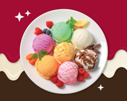 Assorted gelato on a plate