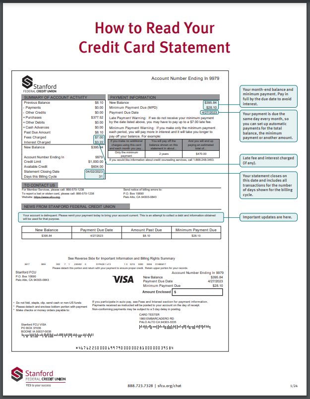 how to read cc statement 1